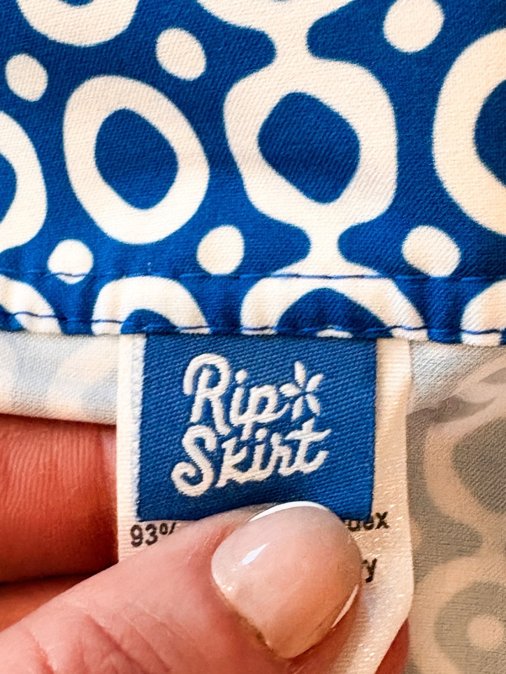 RipSkirt XL Blue White Geometric Wrap Skirt Beach Cover Up Quick Dry - Picture 6 of 12